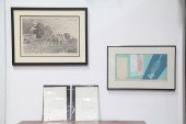 TWO FRAMED ITEMS AND TWO SIGNE