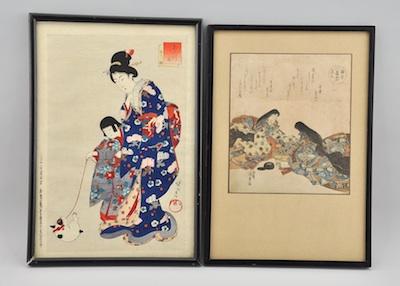 Two Framed Japanese Prints, From