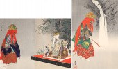 Two framed Japanese woodblock