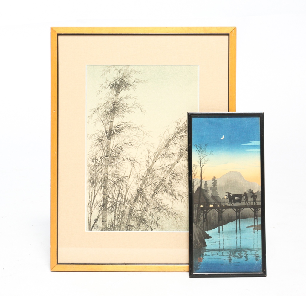 TWO FRAMED JAPANESE WOODBLOCK