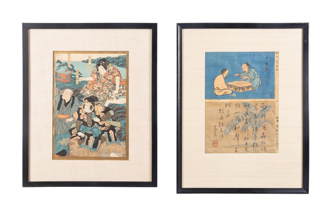 TWO FRAMED JAPANESE WOODBLOCK