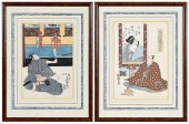 TWO FRAMED JAPANESE WOODBLOCK