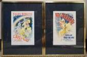 TWO FRAMED LES AFFICHES ILLUST