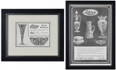 TWO FRAMED LIBBEY GLASS ADVERT