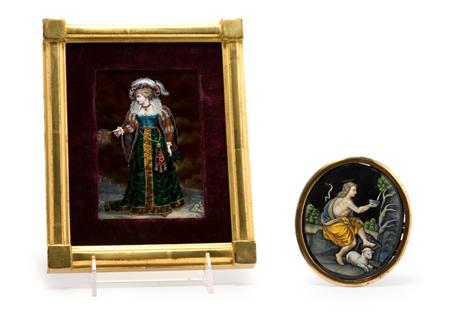 Two Framed Limoges Style Copper