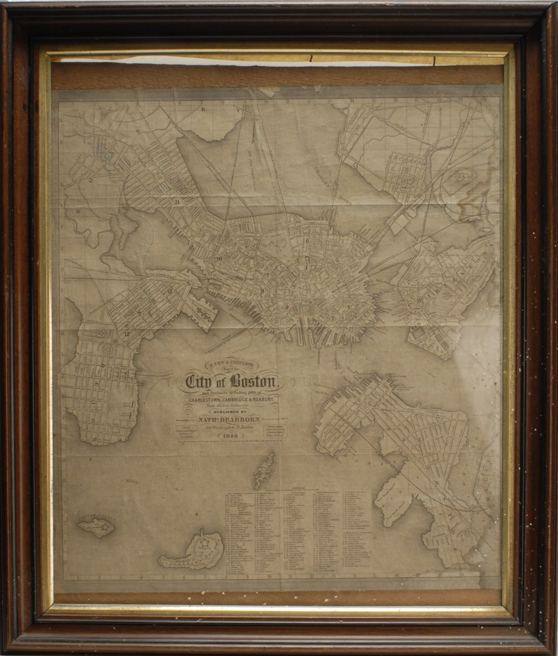 TWO FRAMED MAPS OF BOSTON1) Town of