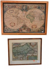 TWO FRAMED MAPSTwo Framed Maps