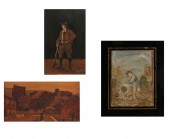TWO FRAMED MARQUETRY PANELSTwo