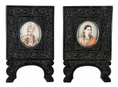 TWO FRAMED MUGHAL PORTRAIT MIN