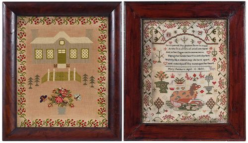 TWO FRAMED NEEDLEWORK