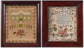 TWO FRAMED NEEDLEWORK SAMPLERS