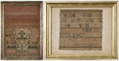 TWO FRAMED NEEDLEWORK SAMPLERS