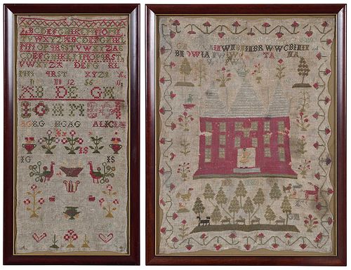 TWO FRAMED NEEDLEWORK