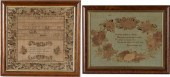 TWO FRAMED NEEDLEWORKSTwo Fram