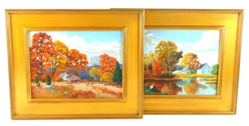 TWO FRAMED OILS OF NEW ENGLAND