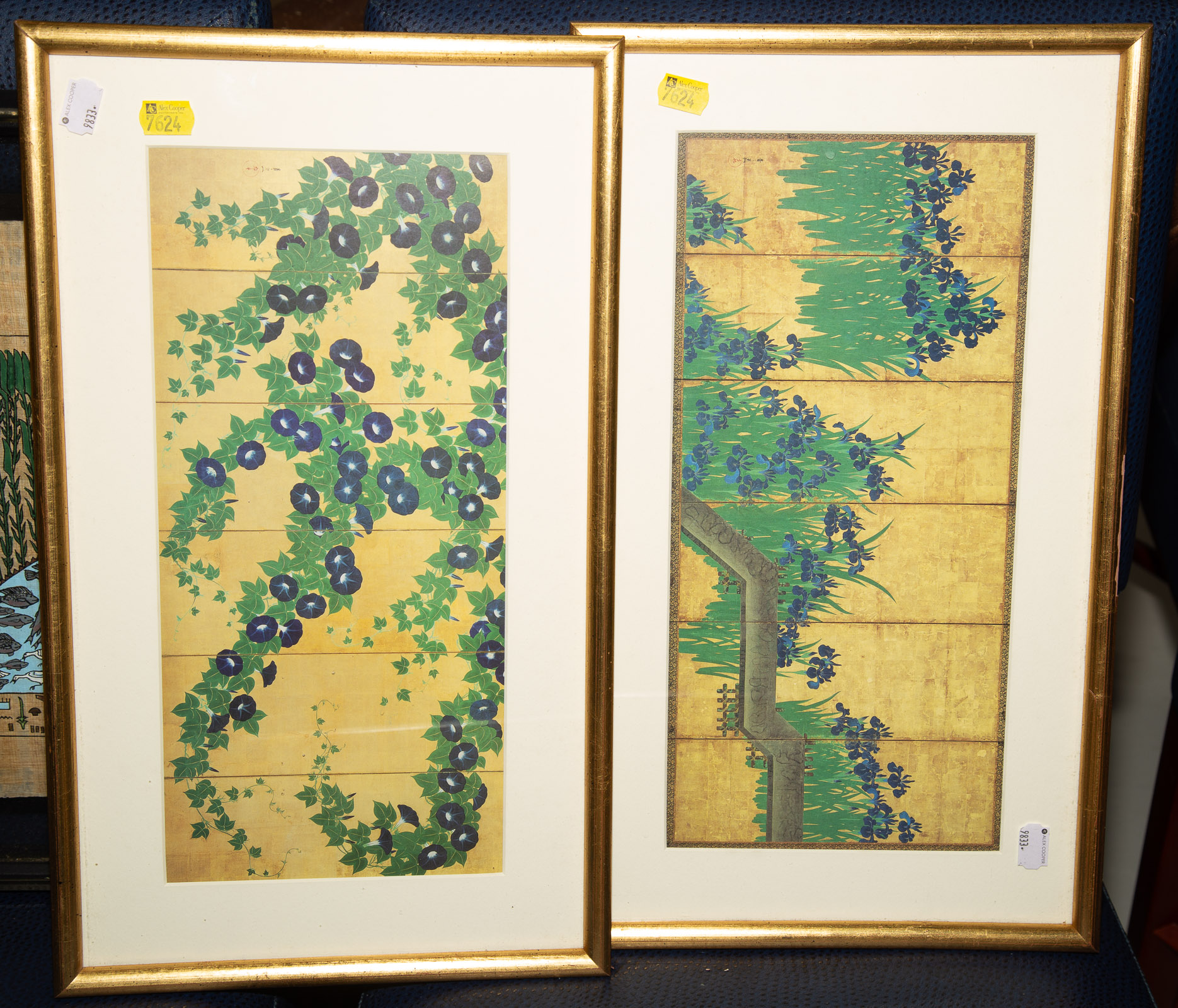 TWO FRAMED ORIENTAL STYLE FLORAL