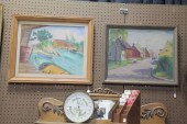 TWO FRAMED PAINTINGS BY DORA G