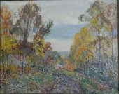 TWO FRAMED PAINTINGS BY GEORGE