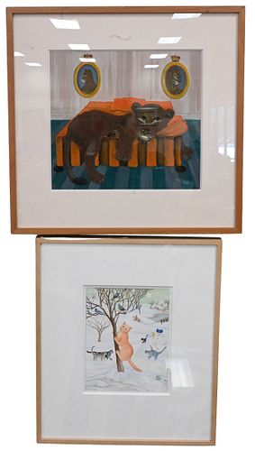 TWO FRAMED PAINTINGSTwo Framed