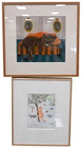 TWO FRAMED PAINTINGSTwo Framed