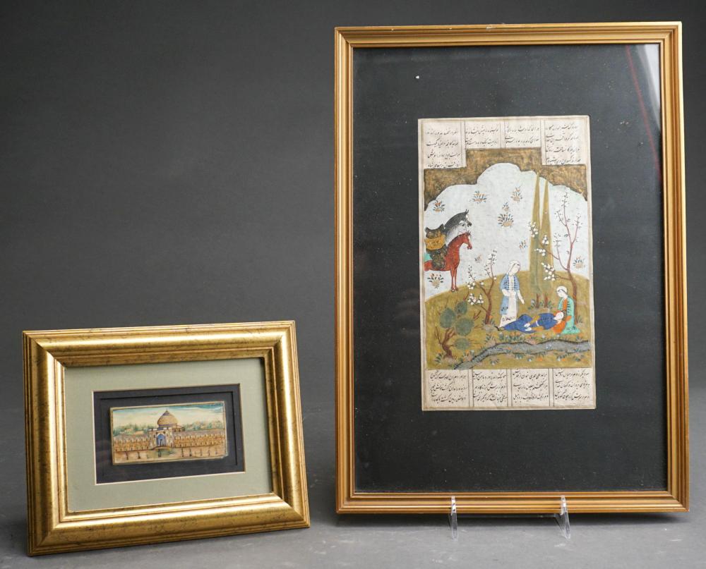 TWO FRAMED PERSIAN MANUSCRIPT