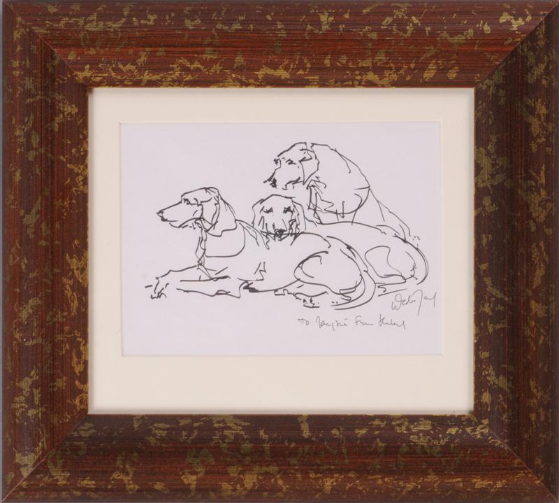 TWO FRAMED PICTURES OF HOUNDS The