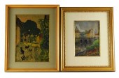 TWO FRAMED PIECES OF ART: ONE