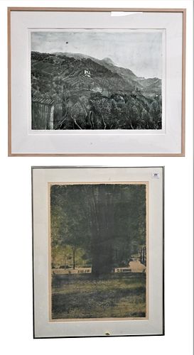 TWO FRAMED PIECES OF ARTTwo