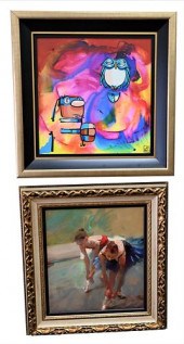TWO FRAMED PIECES OF ARTTwo Fr