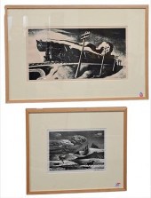 TWO FRAMED PIECES, TO INCLUDE
