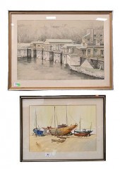 TWO FRAMED PIECES, TO INCLUDE
