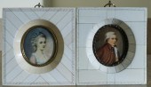 TWO FRAMED PORTRAIT MINIATURES