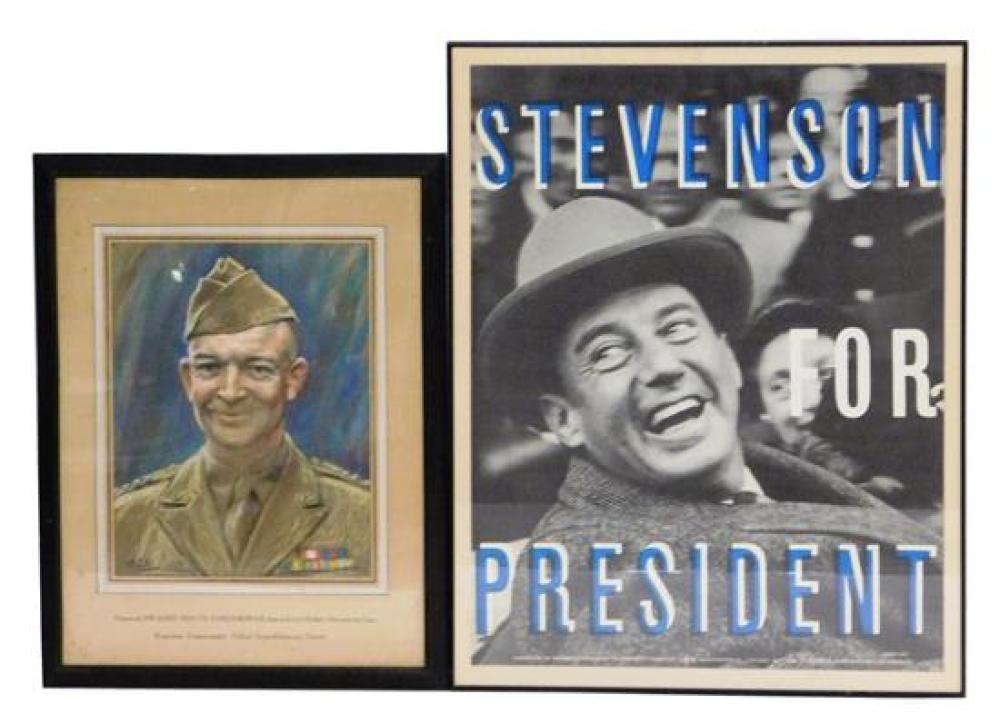 TWO FRAMED PRESIDENTIAL ARTWORKS: