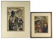 TWO FRAMED PRINTS: DIEGO RIVER