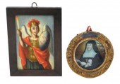 TWO FRAMED RELIGIOUS PAINTINGS