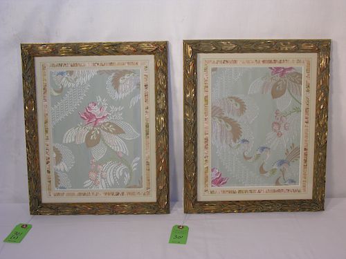 TWO FRAMED SCALAMANDRE ARCHIVAL