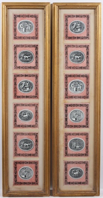 Two Framed Sets of Tiles Designed