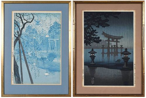 TWO FRAMED SHIN HANGA JAPANESE