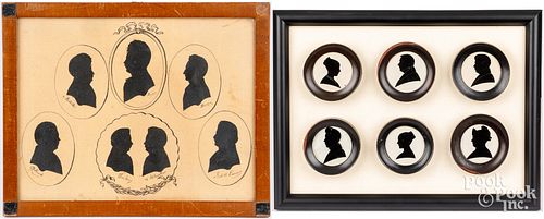 TWO FRAMED SILHOUETTE GROUPSTwo