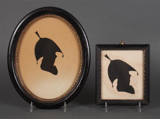 Two framed silhouettes of General