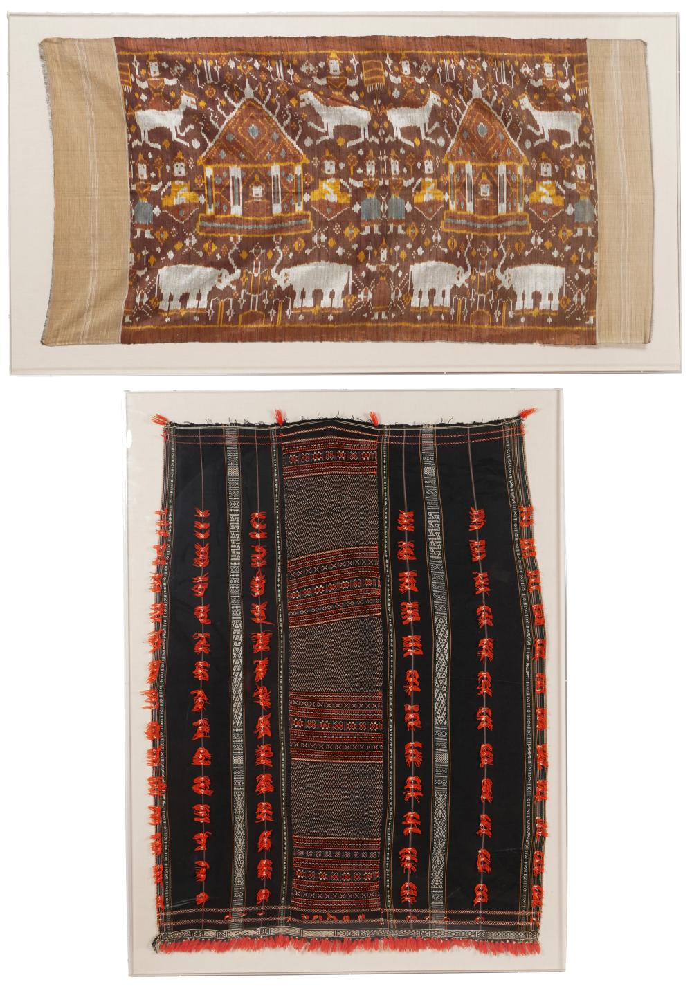 TWO FRAMED TEXTILESTwo Framed