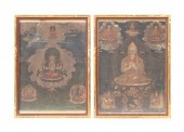 TWO FRAMED TIBETAN THANGKA FRA