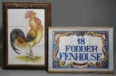 TWO FRAMED TILEWORKSTwo polych