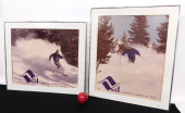 TWO FRAMED VAIL COLORADO SKIIN