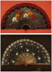 TWO FRAMED VICTORIAN SILK AND