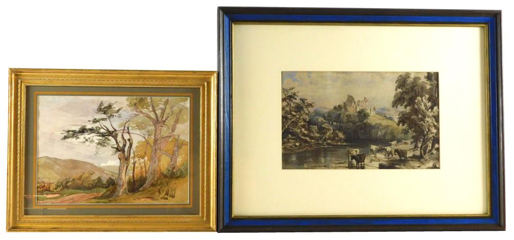 TWO FRAMED WATERCOLOR LANDSCAPES,