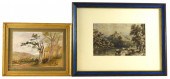 TWO FRAMED WATERCOLOR LANDSCAP