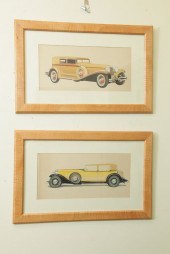 TWO FRAMED WATERCOLORS. Depict