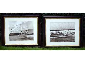 Two framed yachting prints, in