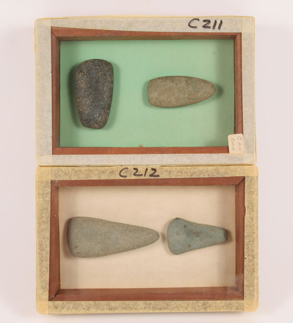 Two frames of 4 total celts from